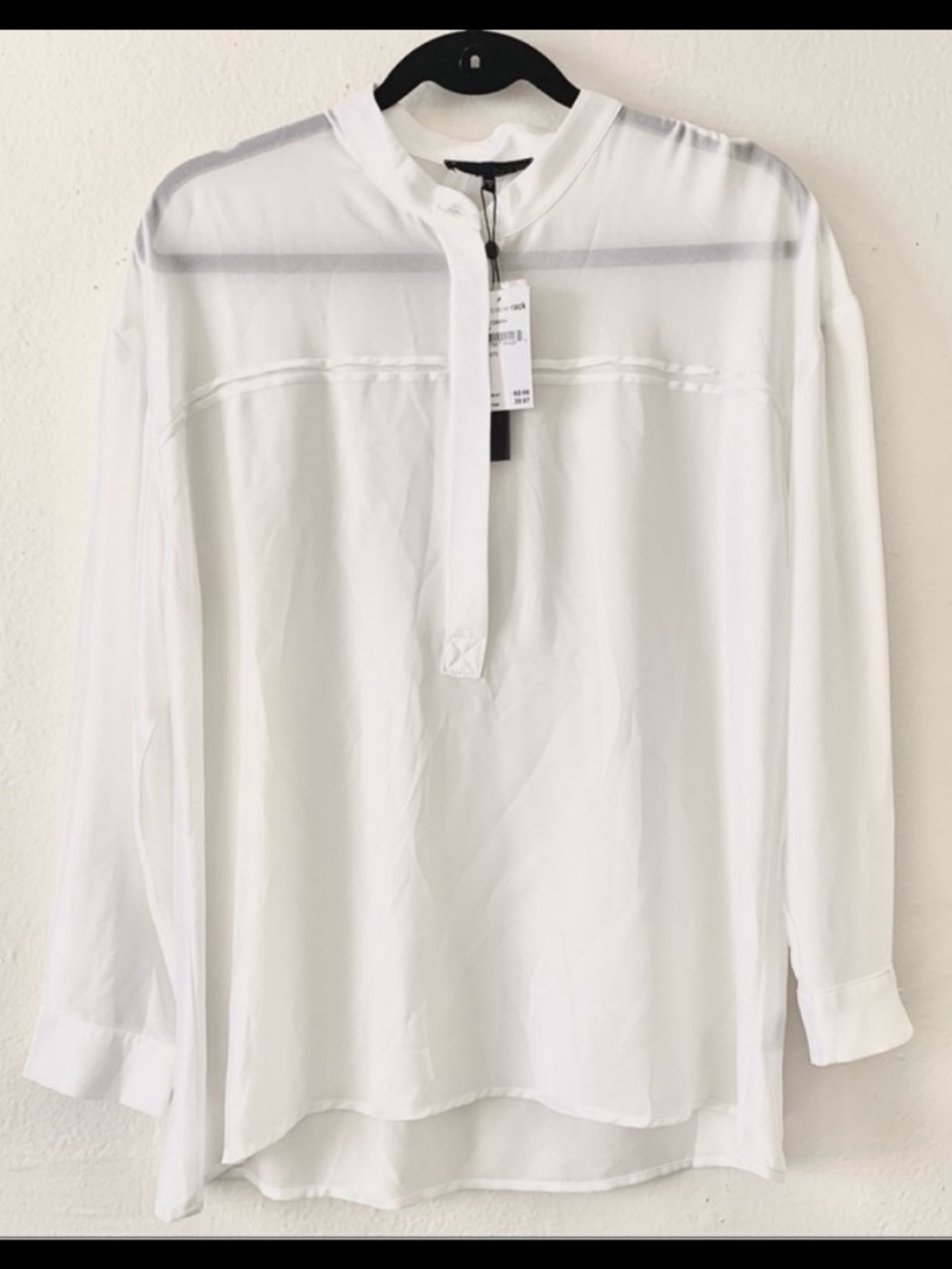 Ro & De Sheer Flowy White Blouse